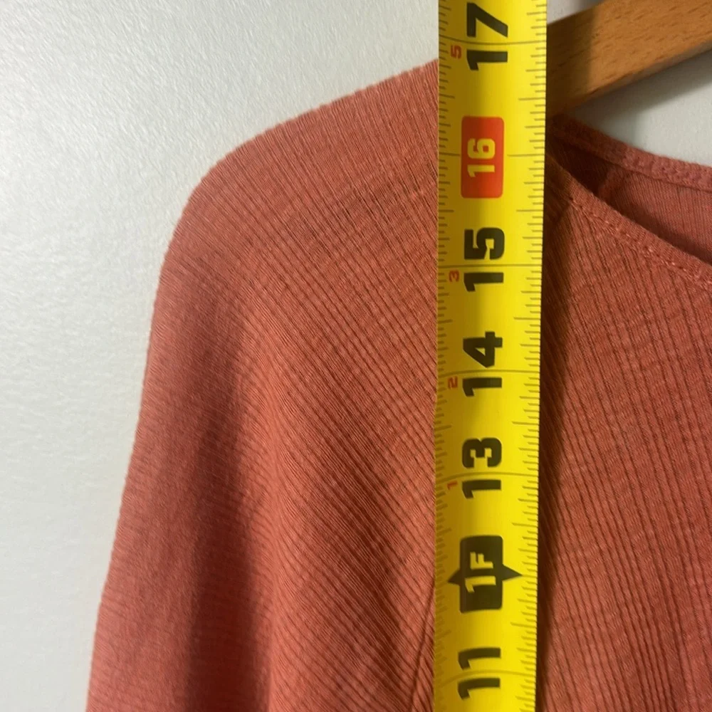 FREE PEOPLE BEACH LS Cropped Rust Orange Peasant BOHO Beach Size XS